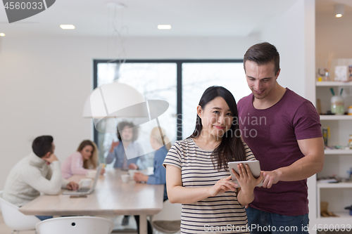Image of Startup Business Team At A Meeting at modern office building