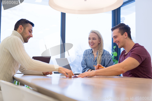 Image of Startup Business Team At A Meeting at modern office building