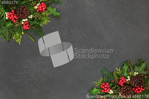 Image of Christmas and Winter Background Border