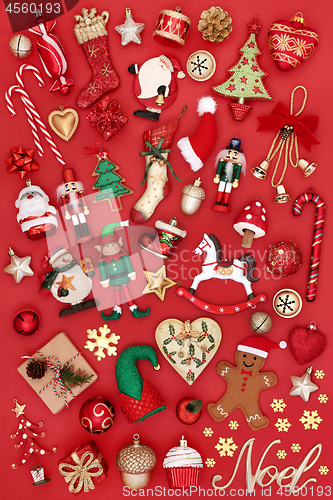 Image of Christmas Noel Sign and Decorations