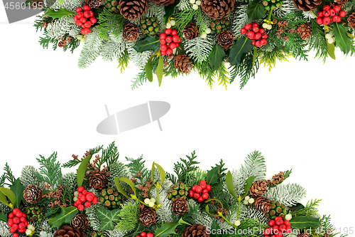 Image of Winter and Christmas Background Border