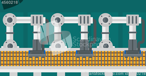 Image of Automated robotic conveyor belt.