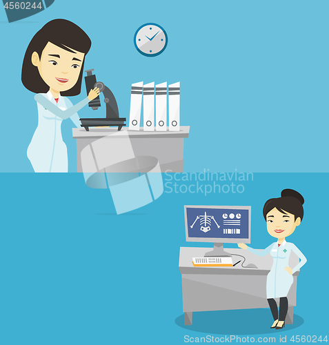 Image of Two medical banners with space for text.