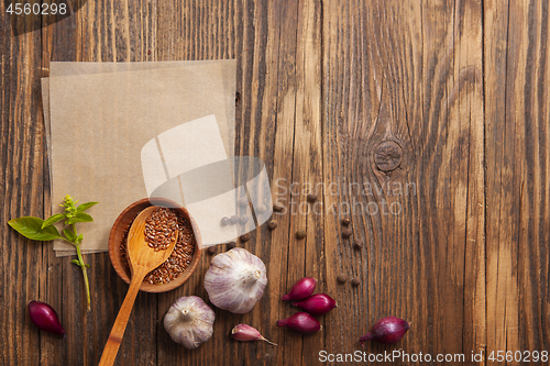 Image of Background with spices for notes and recipe