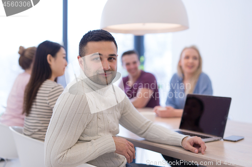 Image of Startup Business Team At A Meeting at modern office building