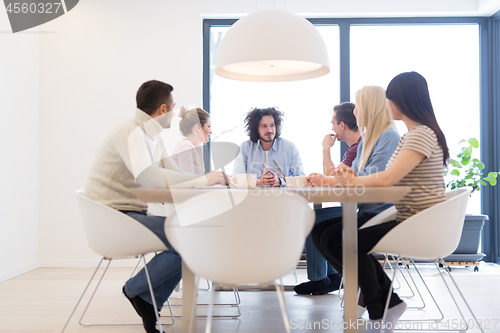 Image of Startup Business Team At A Meeting at modern office building