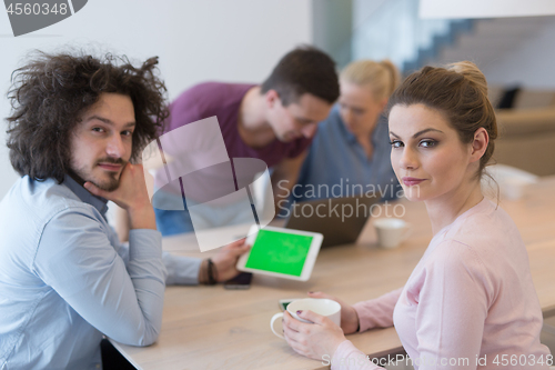 Image of Startup Business Team At A Meeting at modern office building