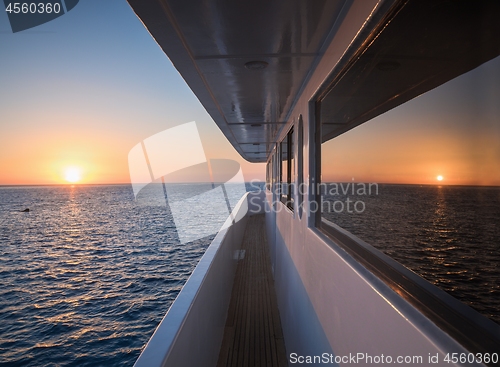 Image of Corridor of luxury yacht