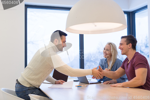 Image of Startup Business Team At A Meeting at modern office building