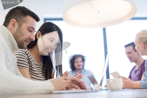 Image of Startup Business Team At A Meeting at modern office building