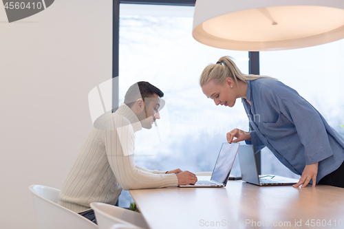 Image of Startup Business Team At A Meeting at modern office building