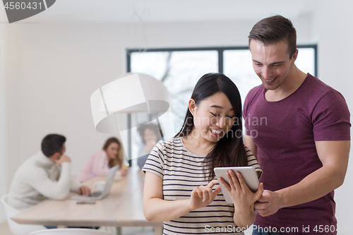 Image of Startup Business Team At A Meeting at modern office building