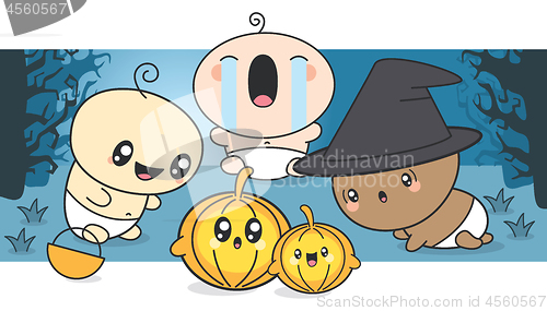 Image of Cute Babies Celebrating Halloween