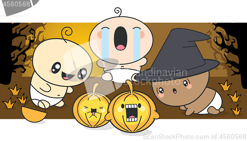 Image of Cute Babies Celebrating Halloween