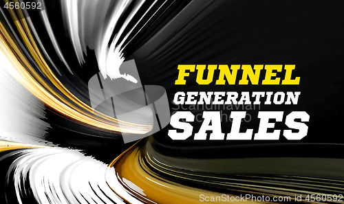 Image of Concept of sales funnel, targeting, SEO, SMM marketing. Vector illustration of a flow