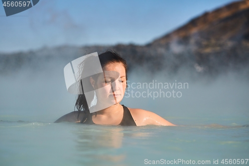 Image of Woman enjoying hot spring spa