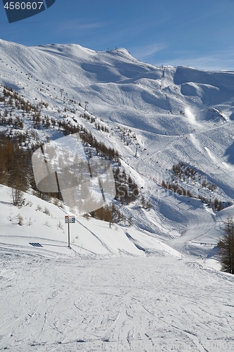 Image of Skiing slopes from the top