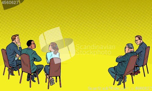 Image of people at a business meeting. businessman and businesswoman. multi-ethnic group