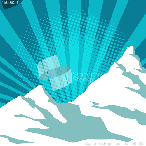 Image of pop art snow mountain