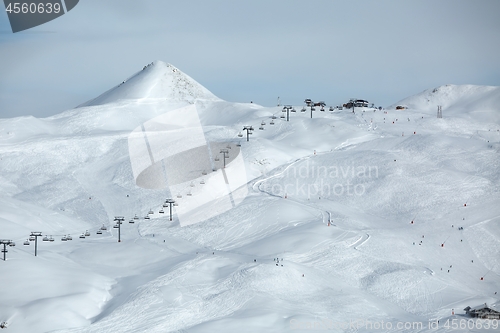 Image of Skiing slopes from the top