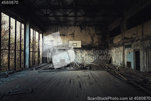 Image of Abandoned sport room in Pripyat city, Chernobyl Exclusion Zone 2019