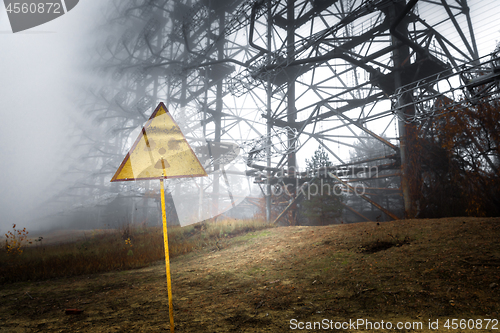 Image of Radioactivity sign in Chernobyl Outskirts 2019