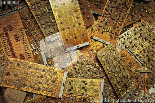 Image of Many parts of one old Central Processing Unit