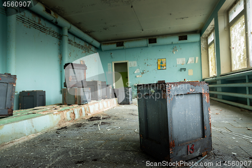 Image of Abandoned and messy room in Pripyat post office