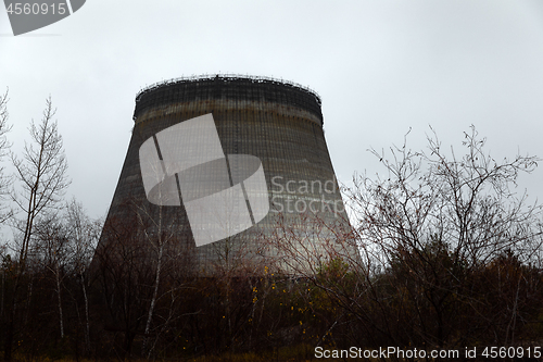 Image of Cooling Tower of Reactor Number 5 In at Chernobyl Nuclear Power Plant, 2019