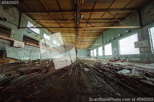 Image of Abandoned Sport Hall in School of Pripyat Chernobyl