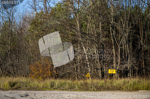 Image of Radioactivity sign in Chernobyl Outskirts 2019