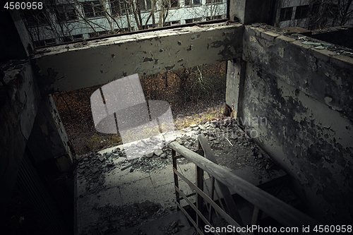 Image of Abandoned staircase angle shot