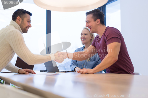 Image of Startup Business Team At A Meeting at modern office building