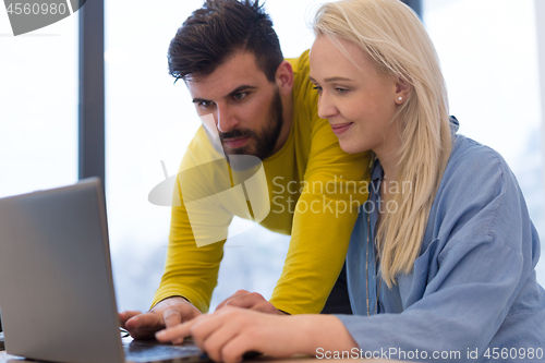 Image of Startup Business Team At A Meeting at modern office building