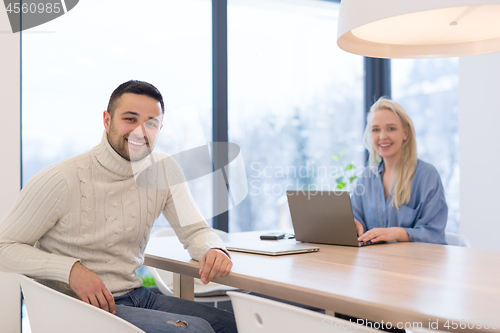 Image of Startup Business Team At A Meeting at modern office building