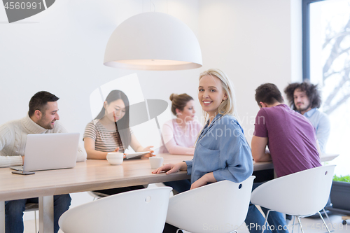 Image of Startup Business Team At A Meeting at modern office building