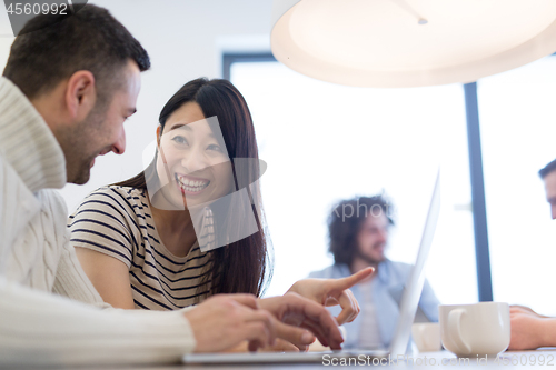 Image of Startup Business Team At A Meeting at modern office building