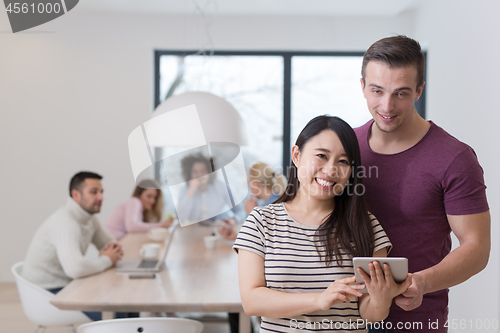 Image of Startup Business Team At A Meeting at modern office building