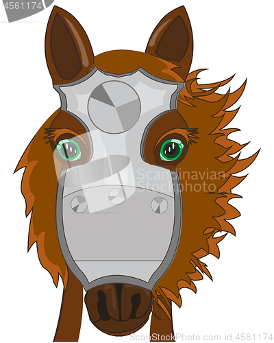 Image of Vector illustration of the cartoon of the head of the warhorse