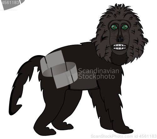 Image of Cartoon ape baboon on white background is insulated