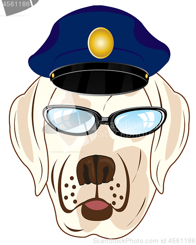 Image of Portrait of the dog in hat and spectacles