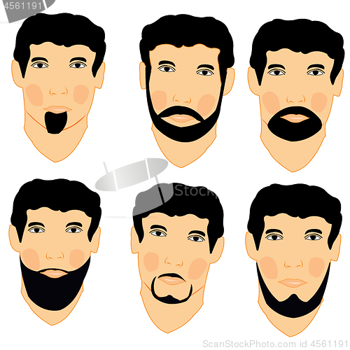 Image of Vector illustration of the male persons with beard and moustache style