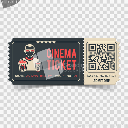 Image of Cinema Ticket with QR Code