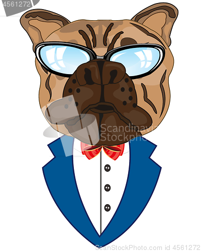 Image of Mug of the bulldog but suit and spectacles