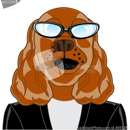 Image of Vector illustration of the cartoon of the mug of the dog in coat