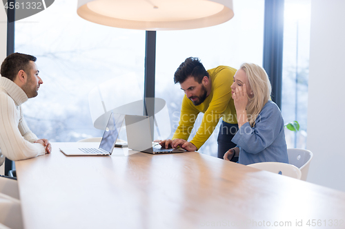 Image of Startup Business Team At A Meeting at modern office building