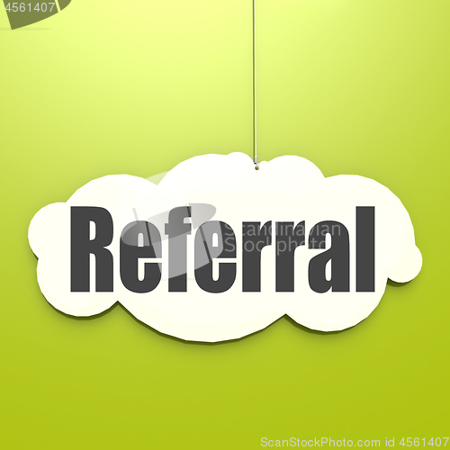 Image of Referral word on white cloud
