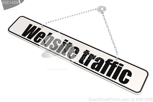 Image of Website traffic word hang on the banner 