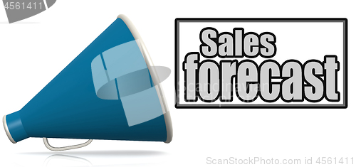 Image of Sales forecast word on blue megaphone
