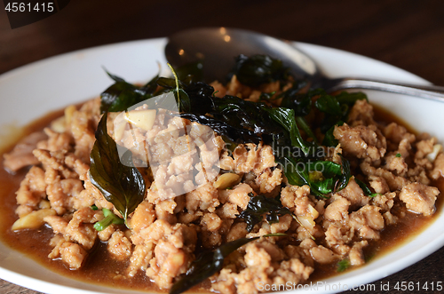 Image of Stir-fried with minced pork and basil